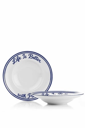 Kütahya Porselen Viva 2 Parça 27 Cm Spagetti Tabağı