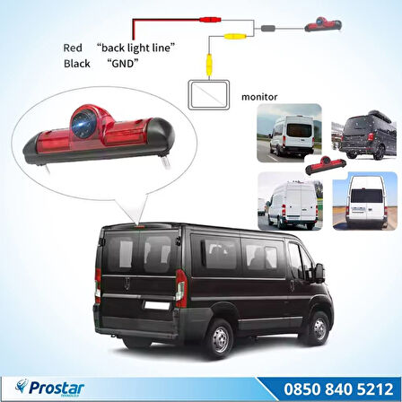 Fiat Ducato Peugeot Boxer ve Citroen Jumper için Profesyonel Geri görüş Kamerası