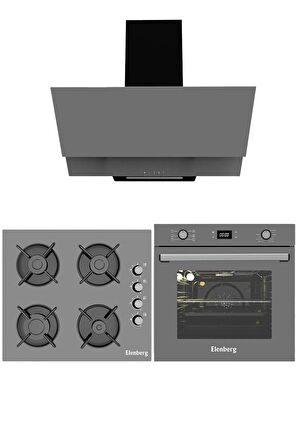 Elenberg Elite Gray Gri Cam 3'Lu Ankaste Set (Elb-627G, Elb-640G, Elb-17G)