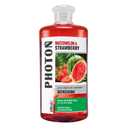 Photon Çilek ve Karpuz Aromalı Tazeleyici Tüm Ciltler İçin Duş Köpüğü 650 ml