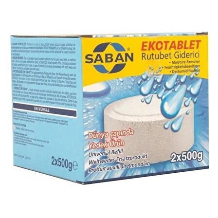 Saban Nem Alıcı Yedek Tablet 2 Adet 500 gr Naturel ( Kokusuz )