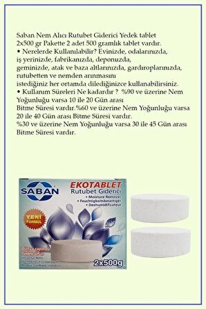 2x500 Gr. Nem Alıcı Yedek Tablet Portakal Kokulu