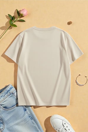 Unisex Kırmızı Kalpler Baskılı Tasarım Tshirt
