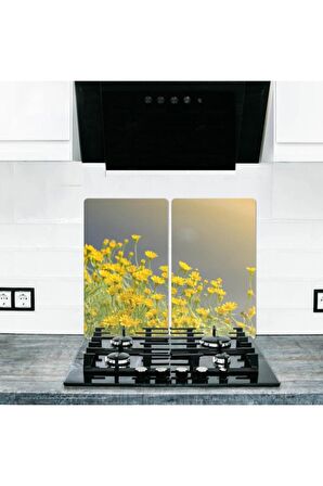 2' li 30x52 cm Cam Ocak Koruyucu Cam Kesme Tahtası Model 360 