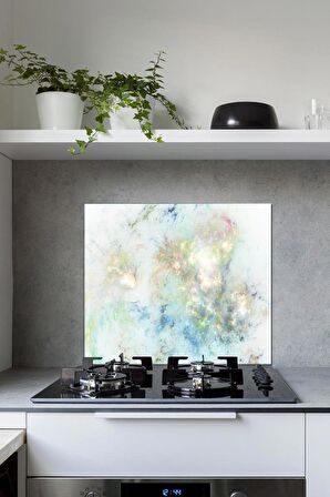 60 x 70 cm Işıl Desenli Cam Ocak Arkası Koruyucu