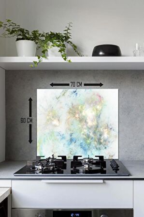 60 x 70 cm Işıl Desenli Cam Ocak Arkası Koruyucu