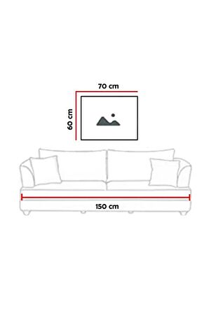 60 x 70 cm Altın Dalga Desenli Cam Tablo 4mm Temperli Camdır