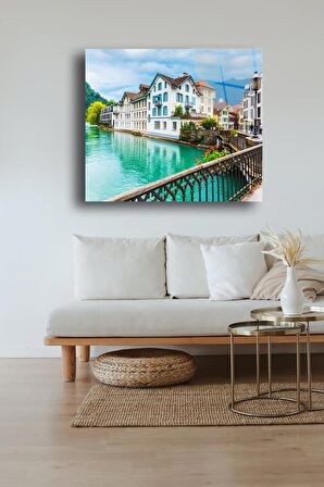 60 x 70 cm İsviçre Desenli Cam Tablo 4mm Temperli Camdır