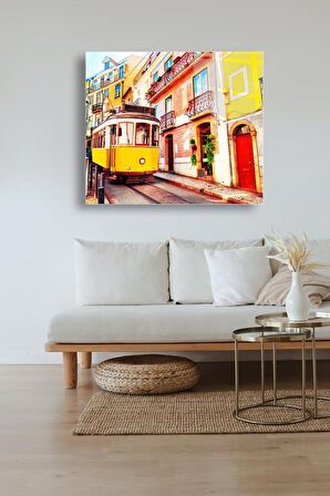 60 x 70 cm Tramvay Desenli Cam Tablo 4mm Temperli Camdır