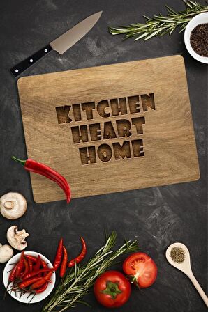 30x40 cm Kıtchen Heart Home Cam Kesme Tablası/Tahtası