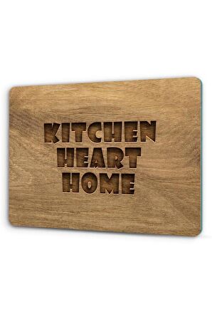 30x40 cm Kıtchen Heart Home Cam Kesme Tablası/Tahtası