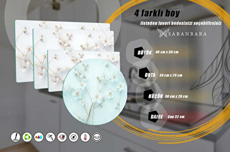 CAM KESME TAHTASI YAPAY GÜLLER 20X30 CM 