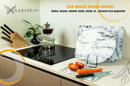 CAM KESME TAHTASI BEYAZ MERMER ÇAP 32 CM 