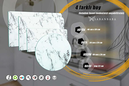 CAM KESME TAHTASI BEYAZ MERMER ÇAP 32 CM 