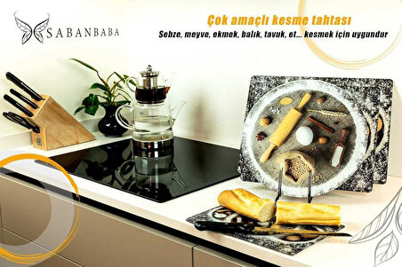 20x30 cm Cam Kesme Tahtası Model 1202