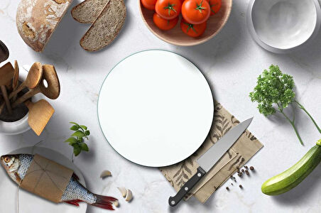 CAM KESME TAHTASI DÜZ BEYAZ 32 CM 