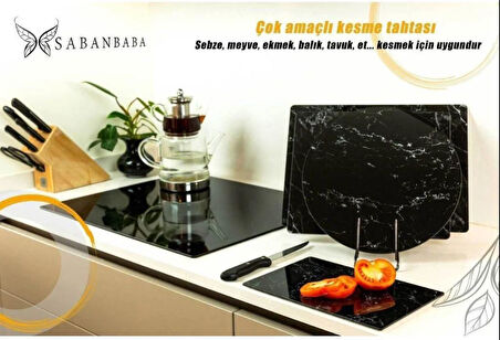 CAM KESME TAHTASI SİYAH MERMER 30X40 CM 