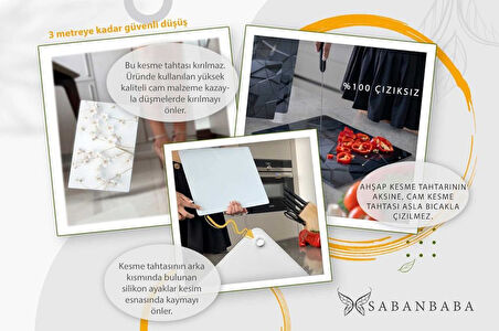 CAM KESME TAHTASI SİYAH MERMER 30X40 CM 