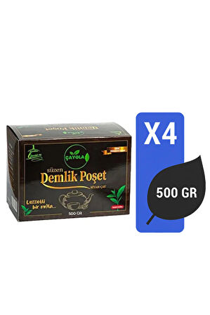 Çayola Süzen Demlik Poşet Premium Siyah Çay 500 Gr X 4 Adet