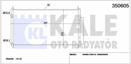 Honda Klima Radyatoru Honda CIVIC 2012> - Kale 350605