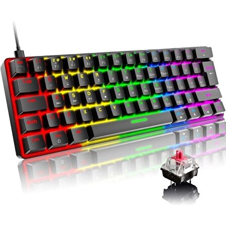 T60 Siyah Red Switch  Türkçe Q Gaming Typ-C Oyuncu Klavyesi