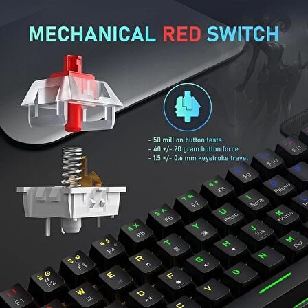 T60 Siyah Red Switch  Türkçe Q Gaming Typ-C Oyuncu Klavyesi