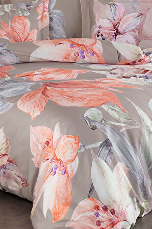 Varol Royal Saten 300TC Nevresim Takımı (Çift Nevresimli) Family Size  - ERİCA