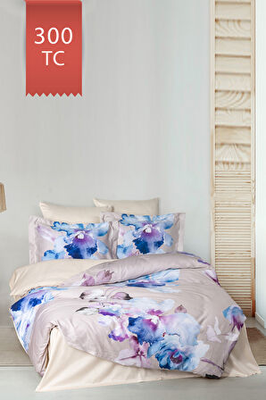 Varol Royal Saten 300TC Nevresim Takımı (Çift Nevresimli) Family Size  - MARTİNA