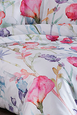 Varol Royal Saten 300TC Nevresim Takımı (Çift Nevresimli) Family Size  - SİLVİA