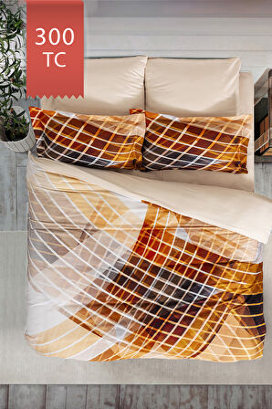 Varol Royal Saten 300TC Nevresim Takımı (Çift Nevresimli) Family Size  - TESLA