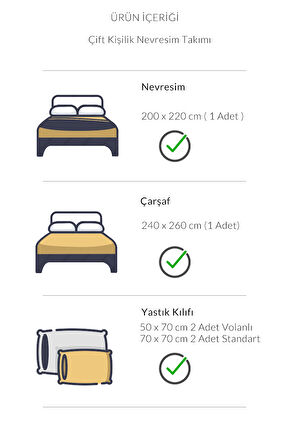 Varol Royal Saten Çift Kişilik 300TC Nevresim Takımı  - LİLYA