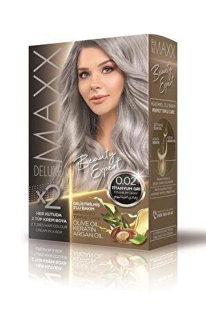 Maxx Deluxe Saç Boyası 0.02 Titanyum Gri x2