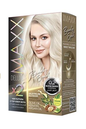 Maxx Deluxe Saç Boyası 0.2 Buzul Sarısı-Profesyonel Cillten Boya Silici Set