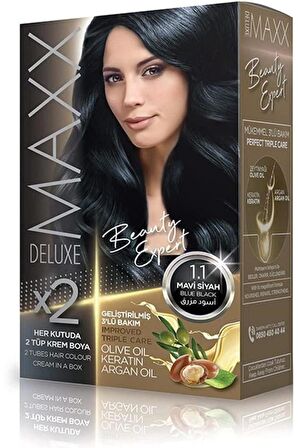 Maxx Deluxe Saç Boyası 1.1 Mavi Siyah X2