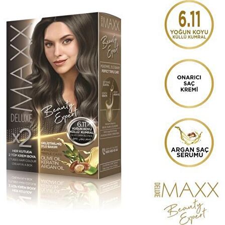 Maxx Deluxe Krem Saç Boyası 6.11 Yoğun Küllü Kumral