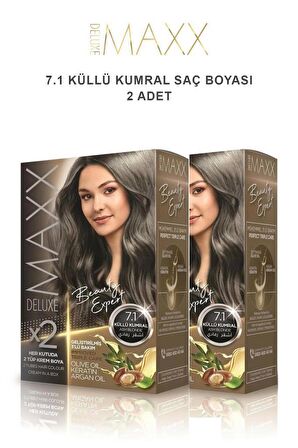 Maxx Deluxe Saç Boyası 7.1 Küllü Kumral  X2