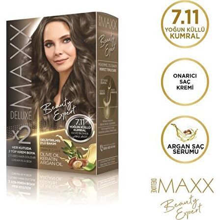 Maxx Deluxe Krem Saç Boyası 7.11 Yoğun Küllü