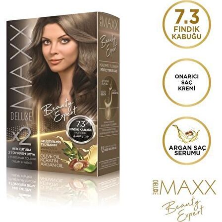 Maxx Deluxe Krem Saç Boyası 7.3 Fındık Kabuğu