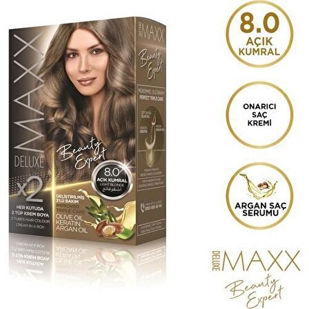 Maxx Deluxe Krem Saç Boyası 8.0 Açık Kumral