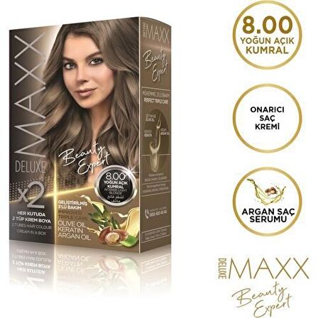 Maxx Deluxe Krem Saç Boyası 8.00 Yoğun Açık Kumral