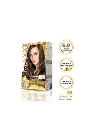 Maxx Deluxe Golden Altın İçerikli Saç Boyası 6.0 Koyu Kumral