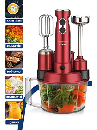 Goldmaster GM-7239VK Elenamax Vişne Kırmızı Mutfak Robotu