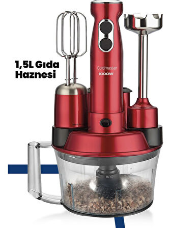 Goldmaster GM-7239VK Elenamax Vişne Kırmızı Mutfak Robotu