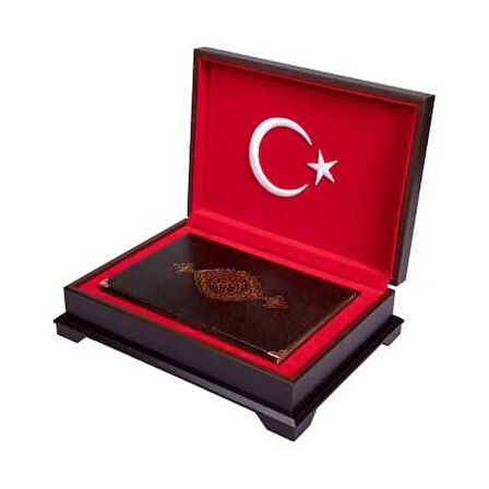 Ahşap Kutulu Kur'an (Orta Boy Ay-yıldız) (0355)