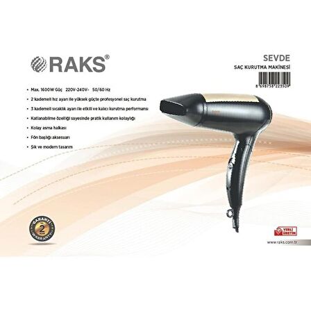 RAKS SEVDE SAÇ KURUTMA MAKİNESİ 1600 W