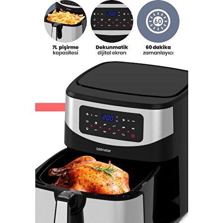 Gold Master GM-7497 Grandchef 7.3 lt Yağsız Airfryer Gri