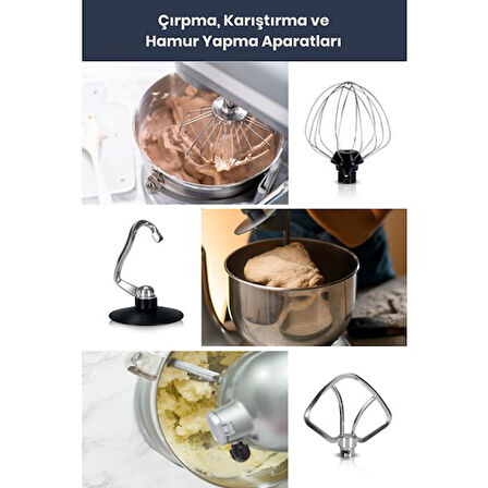 GOLDMASTER GM-7262  ANTRASİT MİKSER MUTFAK ŞEFİ SÜPERMİX DOKUNMATİK 1500W 5.5 LT STAND