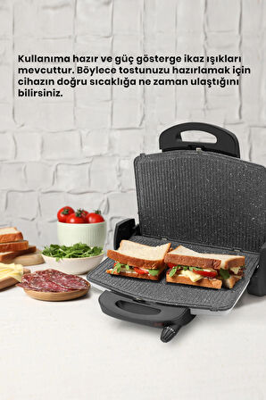 GOLDMASTER LEZZİTO BY-5401B TOST MAKİNESİ BEYAZ