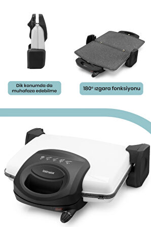 GOLDMASTER LEZZİTO BY-5401B TOST MAKİNESİ BEYAZ