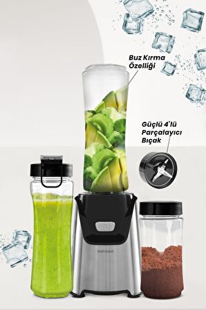 Goldmaster Mixgrind 2in1 Paslanmaz Çelik Bıçaklı Kişisel Smoothie Blender ve Kahve Baharat Öğütücü